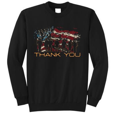 American Flag Thank You Veterans Patriotic Us Sweatshirt