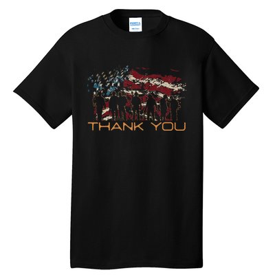 American Flag Thank You Veterans Patriotic Us Tall T-Shirt