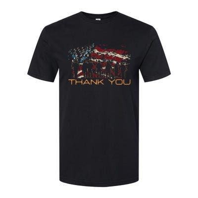 American Flag Thank You Veterans Patriotic Us Softstyle® CVC T-Shirt