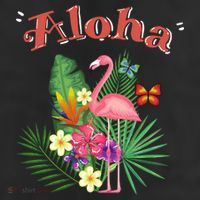 Aloha Flamingo Tropical 7 Panel Mesh Trucker Snapback Hat