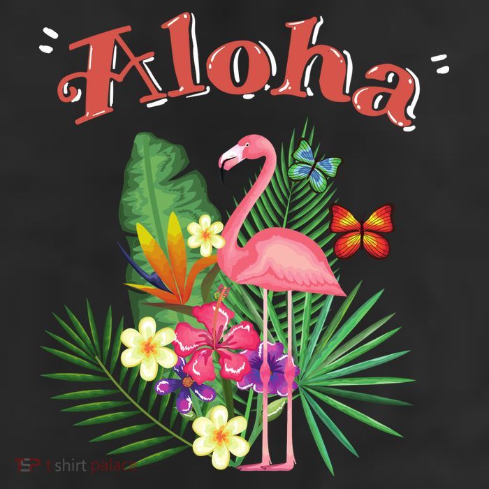 Aloha Flamingo Tropical 7 Panel Mesh Trucker Snapback Hat