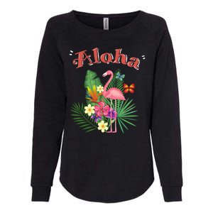 Aloha Flamingo Tropical Womens California Wash Sweatshirt