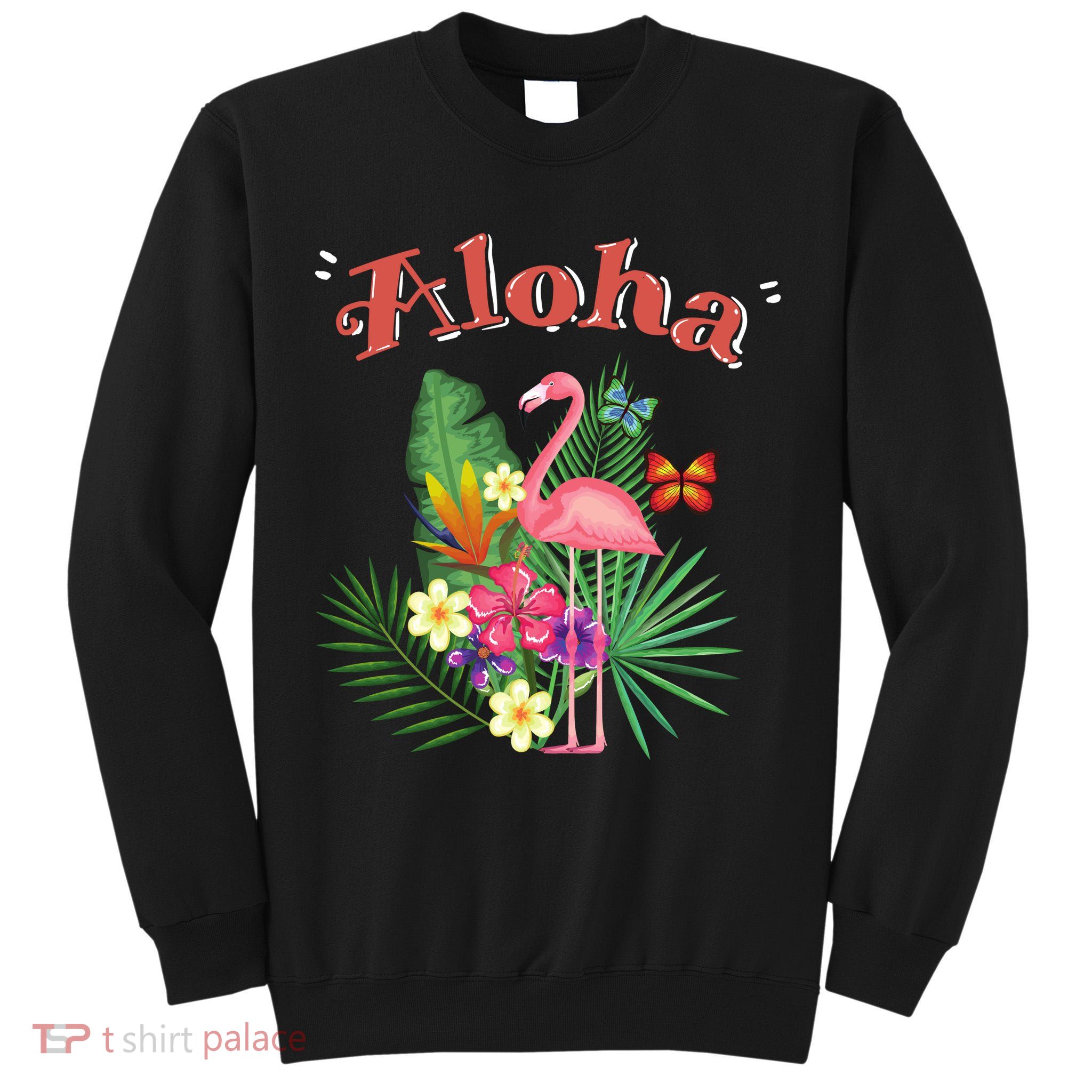 Aloha Flamingo Tropical Tall Sweatshirt