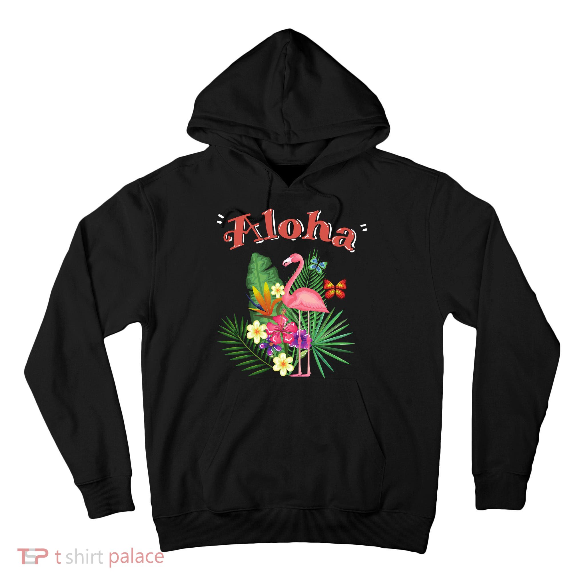Aloha Flamingo Tropical Tall Hoodie