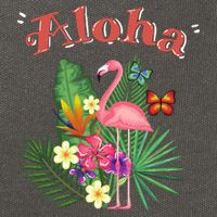 Aloha Flamingo Tropical Cotton Canvas Backpack