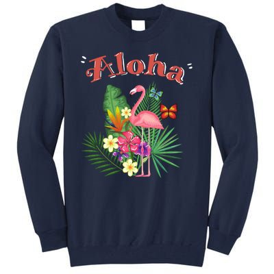 Aloha Flamingo Tropical Tall Sweatshirt