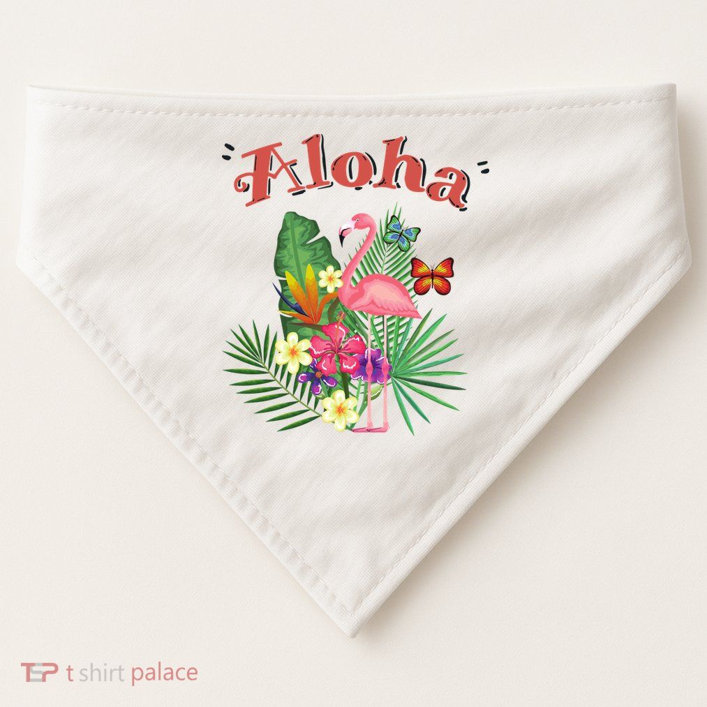 Aloha Flamingo Tropical USA-Made Doggie Bandana