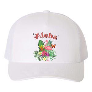 Aloha Flamingo Tropical Yupoong Adult 5-Panel Trucker Hat