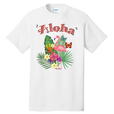 Aloha Flamingo Tropical Tall T-Shirt