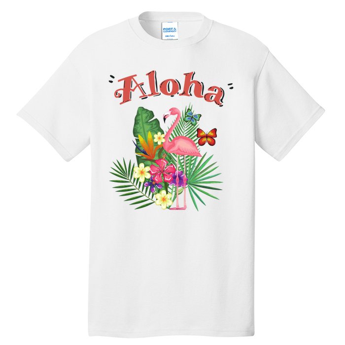 Aloha Flamingo Tropical Tall T-Shirt