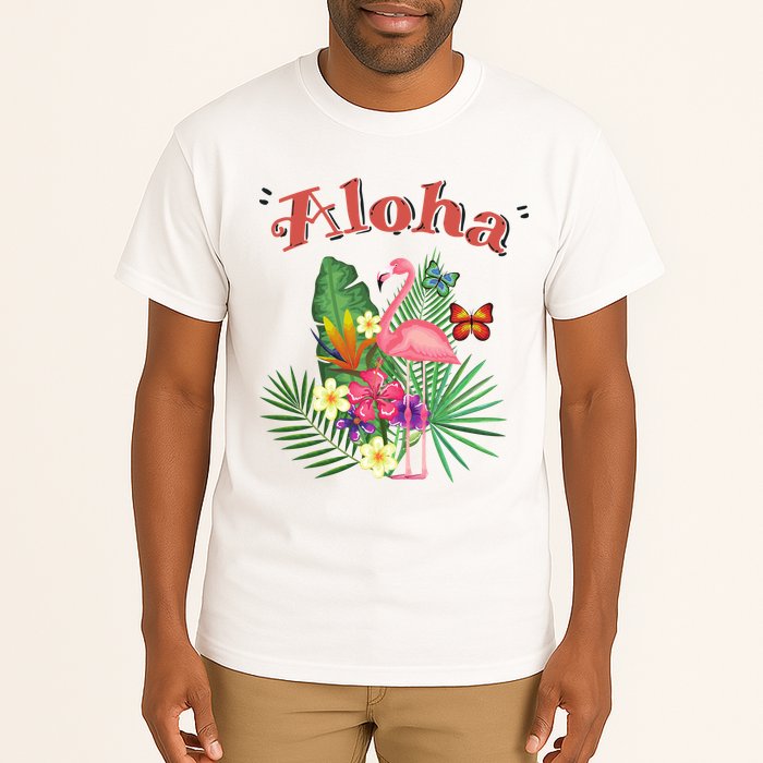 Aloha Flamingo Tropical Tall T-Shirt