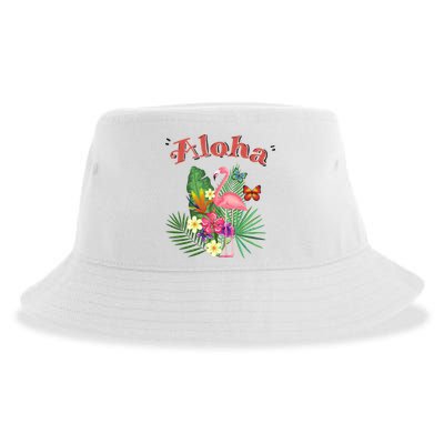 Aloha Flamingo Tropical Sustainable Bucket Hat
