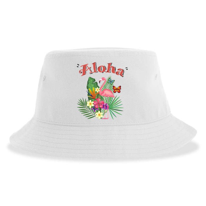 Aloha Flamingo Tropical Sustainable Bucket Hat