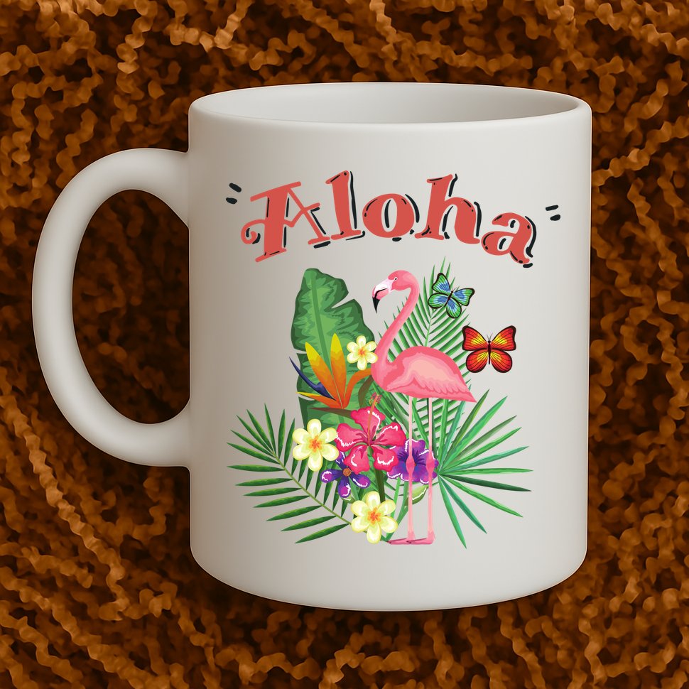Aloha Flamingo Tropical Mug