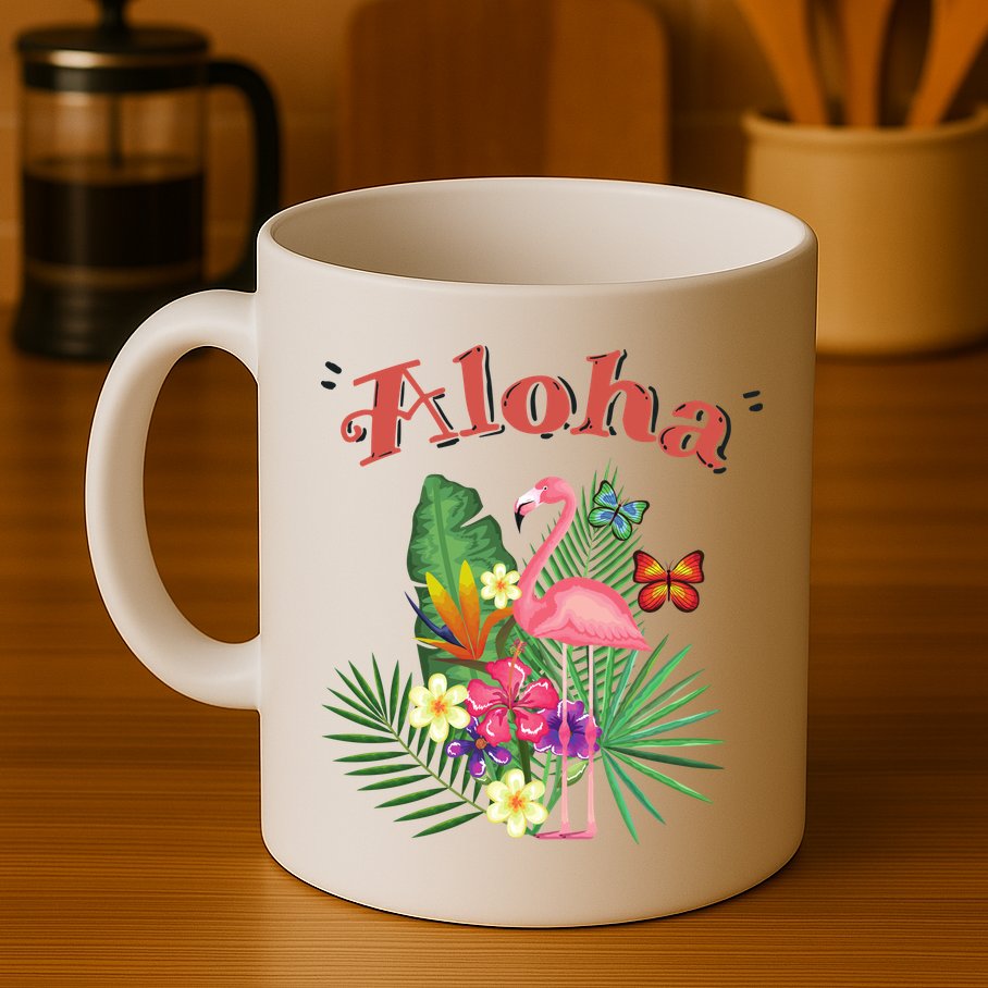 Aloha Flamingo Tropical Mug