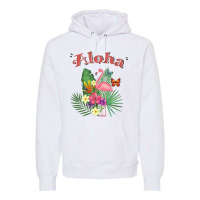 Aloha Flamingo Tropical Premium Hoodie