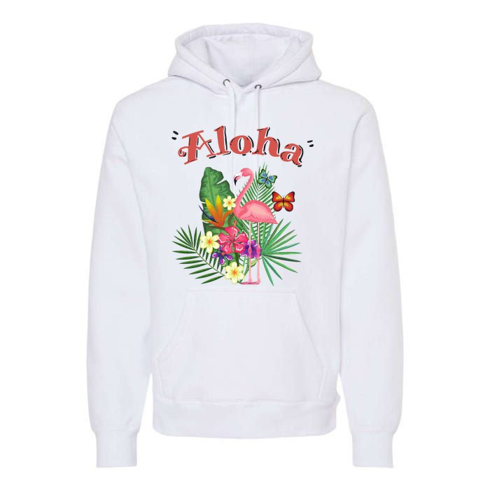 Aloha Flamingo Tropical Premium Hoodie