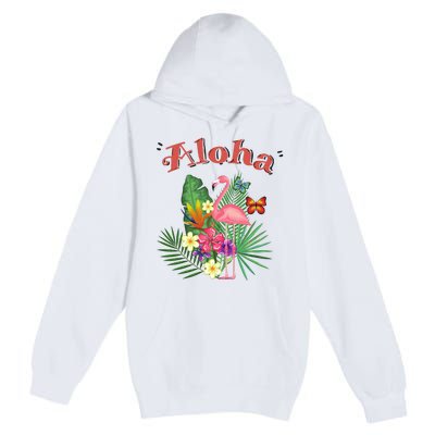 Aloha Flamingo Tropical Premium Pullover Hoodie