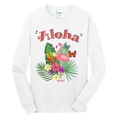 Aloha Flamingo Tropical Tall Long Sleeve T-Shirt