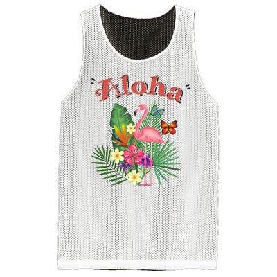 Aloha Flamingo Tropical Mesh Reversible Basketball Jersey Tank