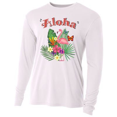 Aloha Flamingo Tropical Cooling Performance Long Sleeve Crew