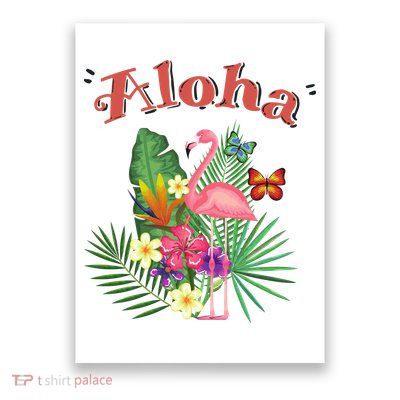 Aloha Flamingo Tropical Poster