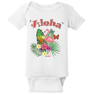 Aloha Flamingo Tropical Baby Bodysuit