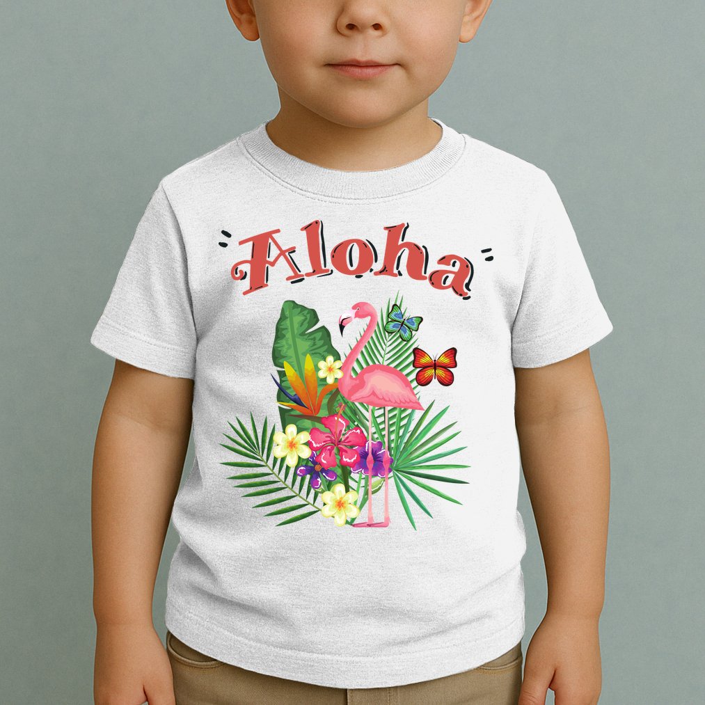 Aloha Flamingo Tropical Toddler T-Shirt