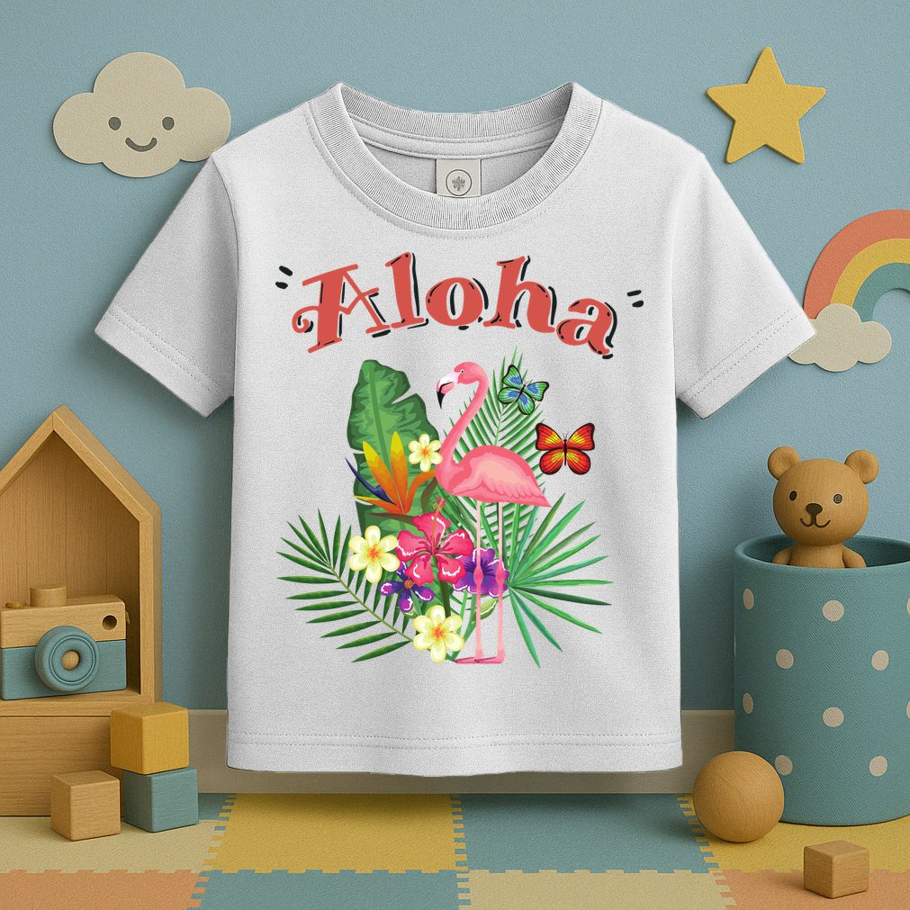 Aloha Flamingo Tropical Toddler T-Shirt