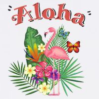 Aloha Flamingo Tropical Ladies Long Sleeve Shirt