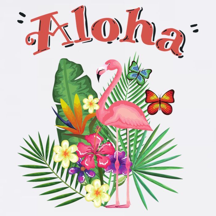 Aloha Flamingo Tropical Ladies Long Sleeve Shirt