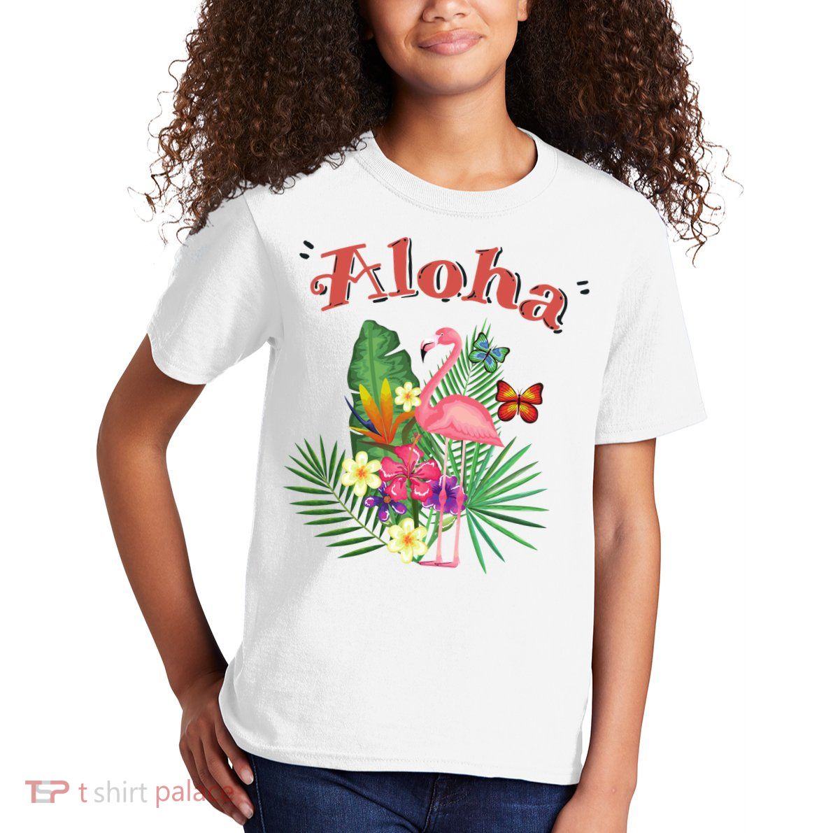 Aloha Flamingo Tropical Kids T-Shirt