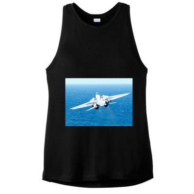 An F14d Tomcat From The Tomcatters Of Fighter Squadron Three One (Vf 31) Ladies PosiCharge Tri-Blend Wicking Tank