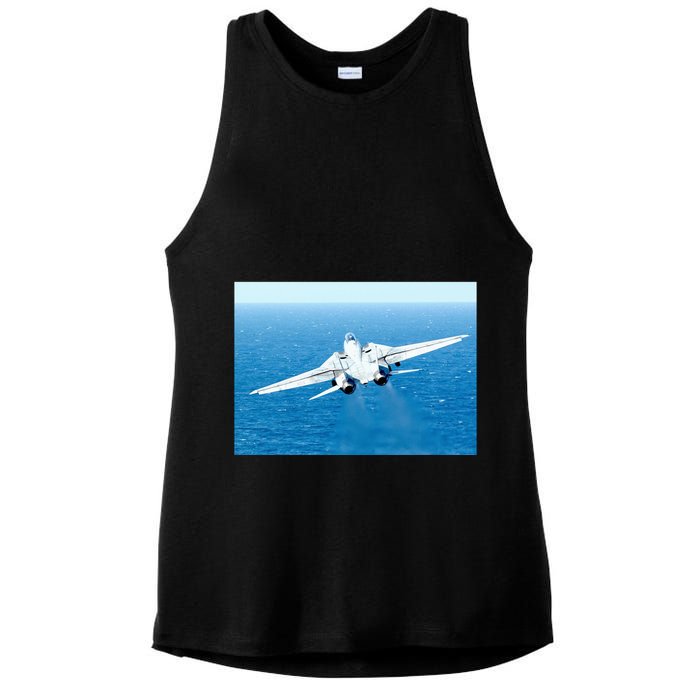 An F14d Tomcat From The Tomcatters Of Fighter Squadron Three One (Vf 31) Ladies PosiCharge Tri-Blend Wicking Tank