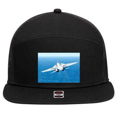 An F14d Tomcat From The Tomcatters Of Fighter Squadron Three One (Vf 31) 7 Panel Mesh Trucker Snapback Hat