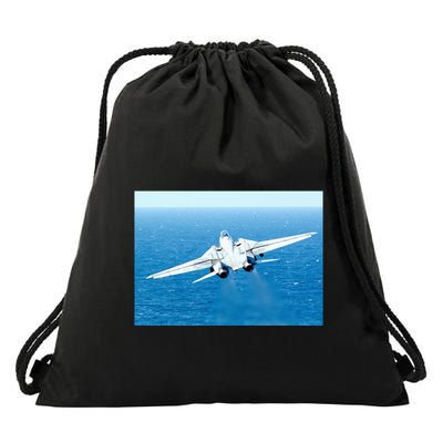 An F14d Tomcat From The Tomcatters Of Fighter Squadron Three One (Vf 31) Drawstring Bag