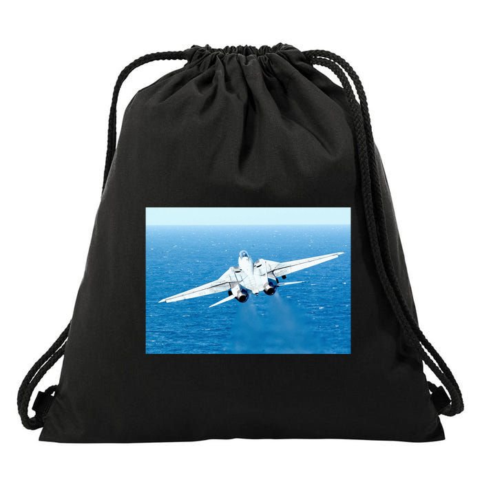 An F14d Tomcat From The Tomcatters Of Fighter Squadron Three One (Vf 31) Drawstring Bag
