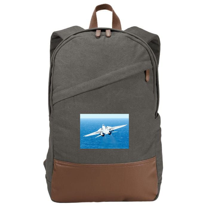 An F14d Tomcat From The Tomcatters Of Fighter Squadron Three One (Vf 31) Cotton Canvas Backpack