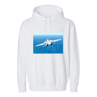 An F14d Tomcat From The Tomcatters Of Fighter Squadron Three One (Vf 31) Garment-Dyed Fleece Hoodie