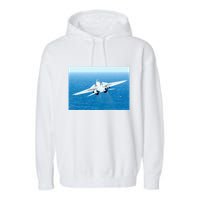 An F14d Tomcat From The Tomcatters Of Fighter Squadron Three One (Vf 31) Garment-Dyed Fleece Hoodie
