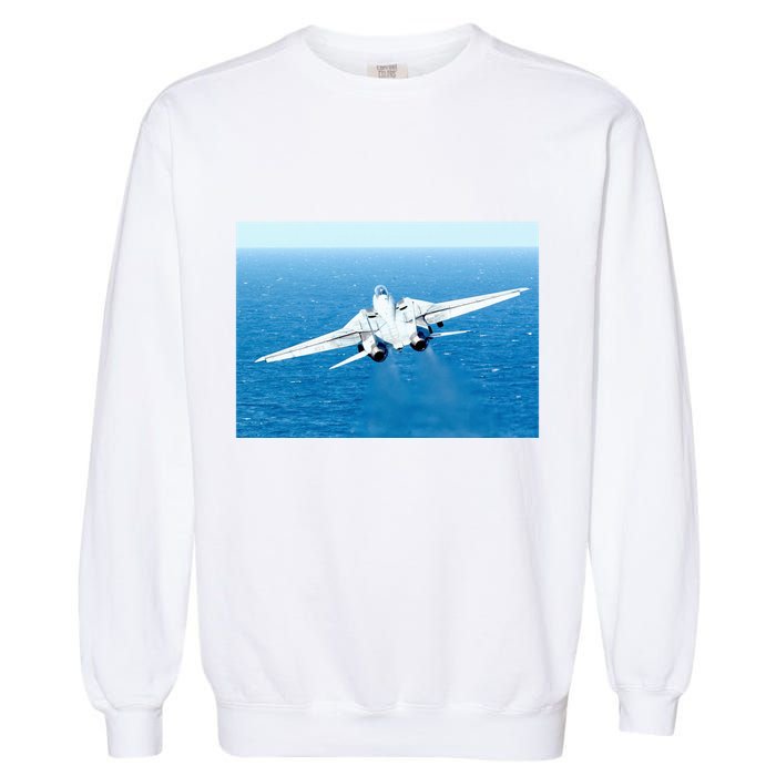 An F14d Tomcat From The Tomcatters Of Fighter Squadron Three One (Vf 31) Garment-Dyed Sweatshirt