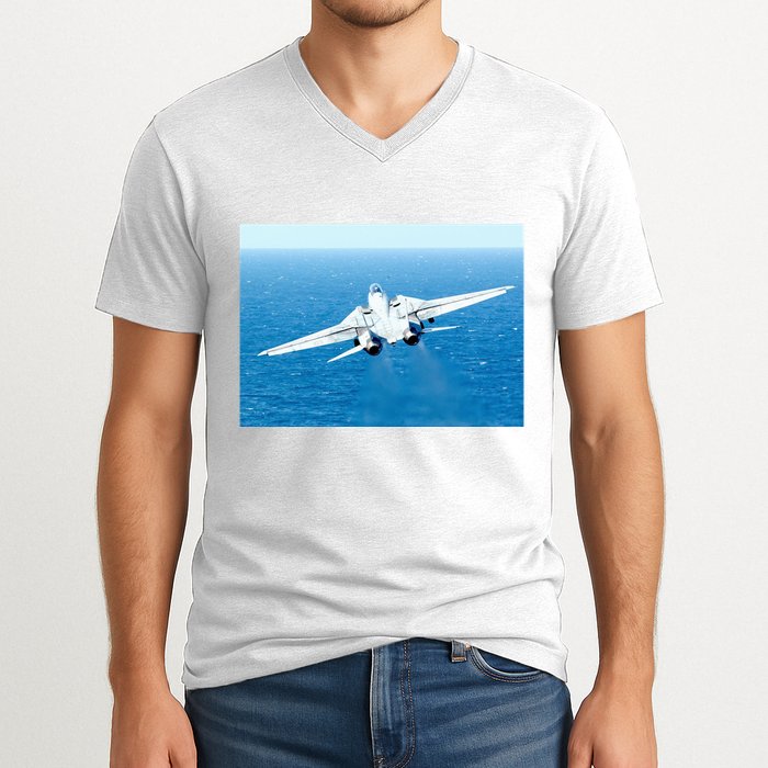 An F14d Tomcat From The Tomcatters Of Fighter Squadron Three One (Vf 31) V-Neck T-Shirt