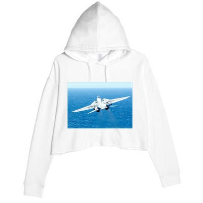 An F14d Tomcat From The Tomcatters Of Fighter Squadron Three One (Vf 31) Crop Fleece Hoodie