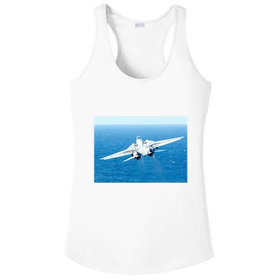 An F14d Tomcat From The Tomcatters Of Fighter Squadron Three One (Vf 31) Ladies PosiCharge Competitor Racerback Tank