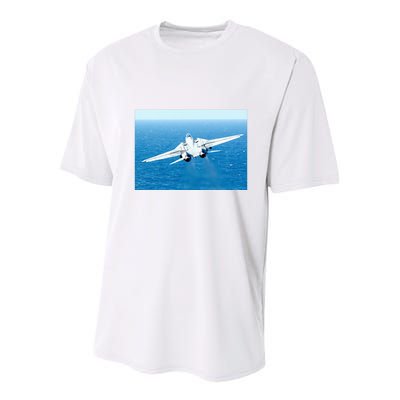 An F14d Tomcat From The Tomcatters Of Fighter Squadron Three One (Vf 31) Youth Performance Sprint T-Shirt