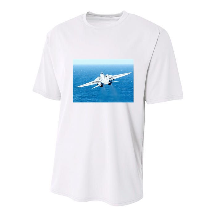 An F14d Tomcat From The Tomcatters Of Fighter Squadron Three One (Vf 31) Youth Performance Sprint T-Shirt