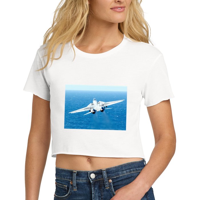 An F14d Tomcat From The Tomcatters Of Fighter Squadron Three One (Vf 31) Crop Top