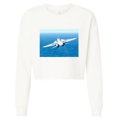 An F14d Tomcat From The Tomcatters Of Fighter Squadron Three One (Vf 31) Cropped Pullover Crew