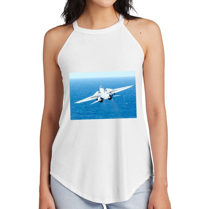 An F14d Tomcat From The Tomcatters Of Fighter Squadron Three One (Vf 31) Women's Perfect Tri Rocker Tank