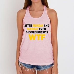 After Monday and Tuesday WTF Women's Knotted Racerback Tank